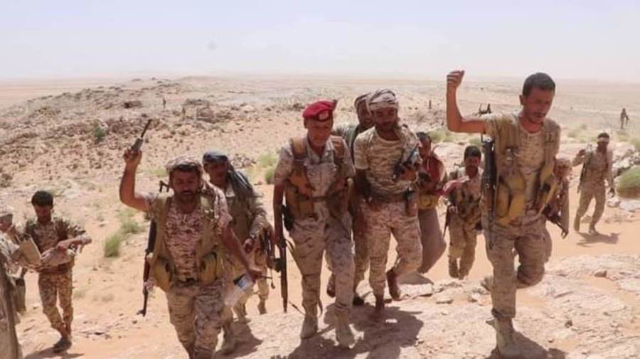قوات الجيش اليمني بعد إحدى المواجهات مع الحوثيين