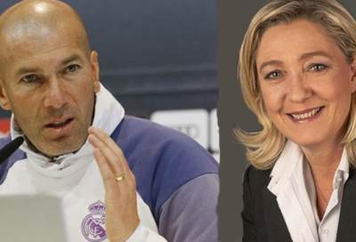  حرب كلامية بين " زيدان " ومرشحة الرئاسة الفرنسية " لوبان "