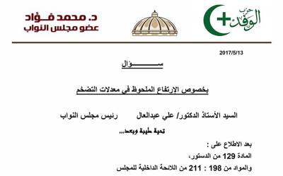 ننشر نص سؤال حزب الوفد الي رئيس الوزراء بخصوص إرتفاع نسب الفقر ومعدلات التضخم